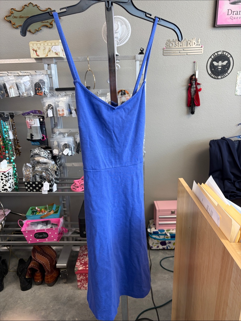Old Navy Cobalt Blue Spaghetti-Strap Midi Dress JU6F5A